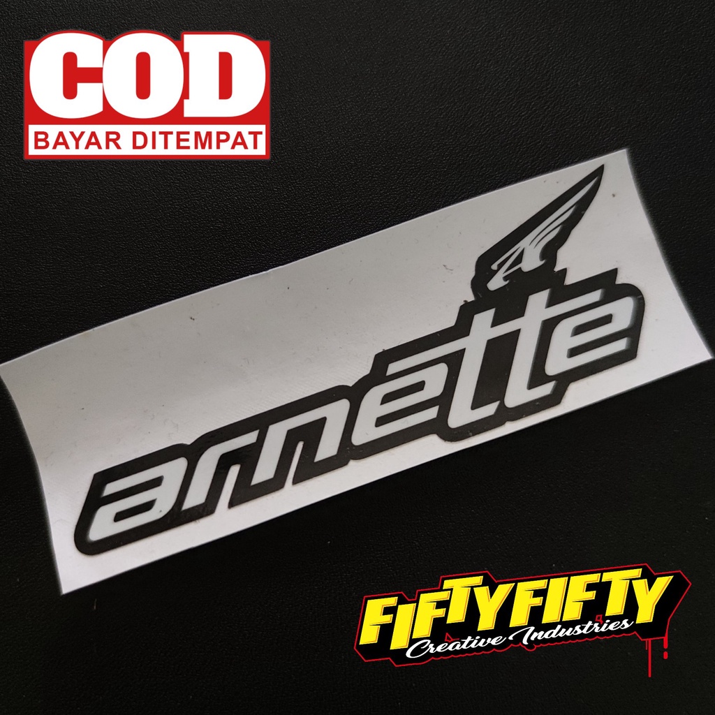 Stiker Print Cut ARNETE Stiker Printing Laminasi Glossy Tahan Air Stiker Motor Mobil Helm Sudah Membentuk Pola Desain