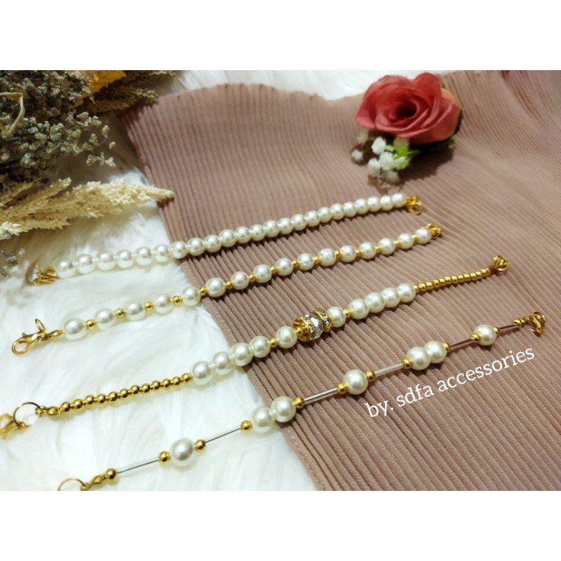 Konektor Masker Mutiara / Konektor Masker Hijab Mutiara (FREE MASKER)