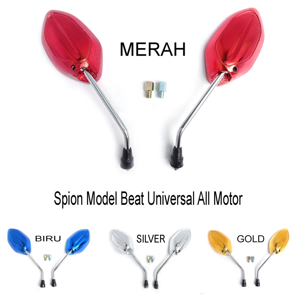 Spion Beat Kilap Tangkai Chrome - Spion Model Beat Universal Motor Honda Dan Yamaha