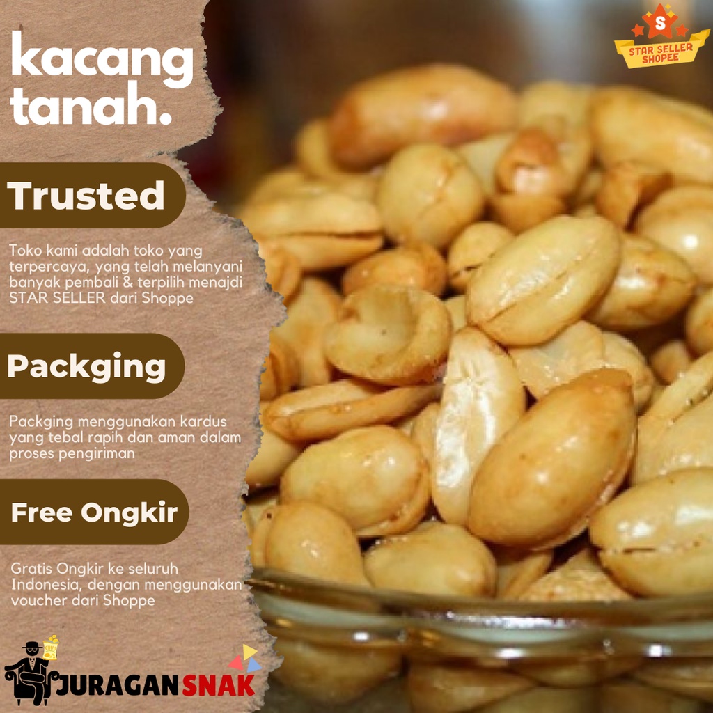 

Kacang Tanah Goreng 500 gr Rasa Original Pedas Balado COD Free Ongkir Terlaris Termurah