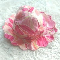 Topi anak bucket hat branded Janie&Jack pink flowers 4-5 T