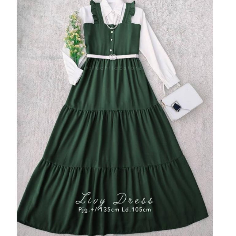 [BRA. 915084] LIVY DRESS / Gamis remaja dewasa kekinian korean style / BUSUI FRIENDL