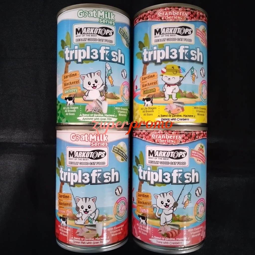 Markotops Can All Life Stage Tripl3 Fish 400gr / Makanan Basah Kucing Semua Umur