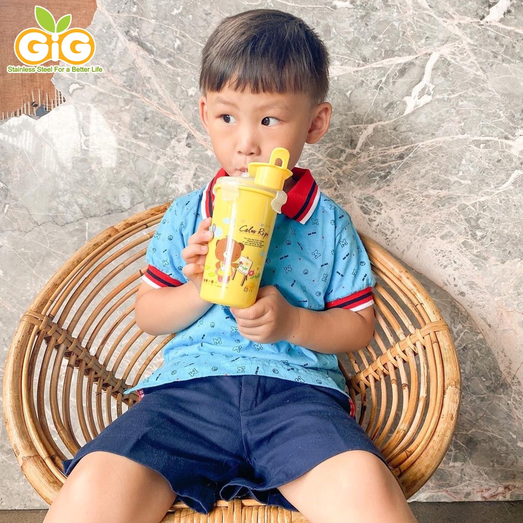 Botol Minum Anak GIG Baby Straw Cup Large CS-02/Termos Anak/Gelas Anak Kartun