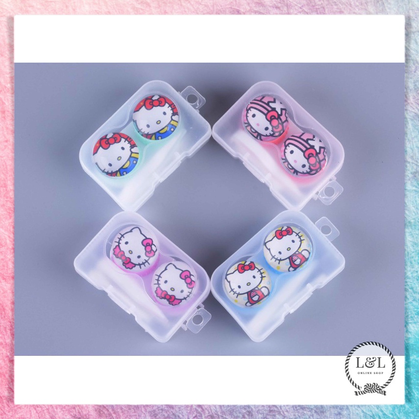 Tempat Soflens Lucu Kontak Lensa Simple Contact Lens Softlens Case 1 Set