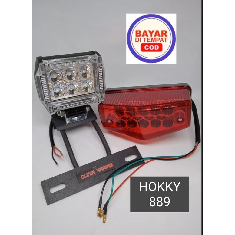 paket lampu depan strobo+breket kedudukan rx-king+lampu belakang rx-king