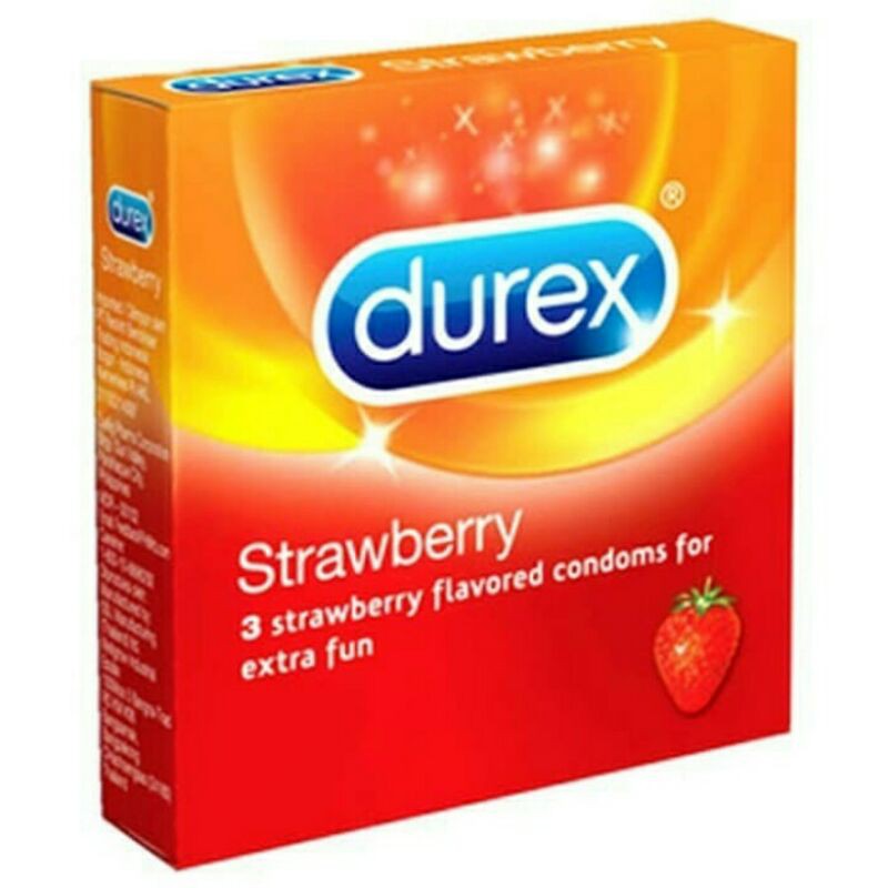 Kondom Durex Strawberry isi 3 pcs