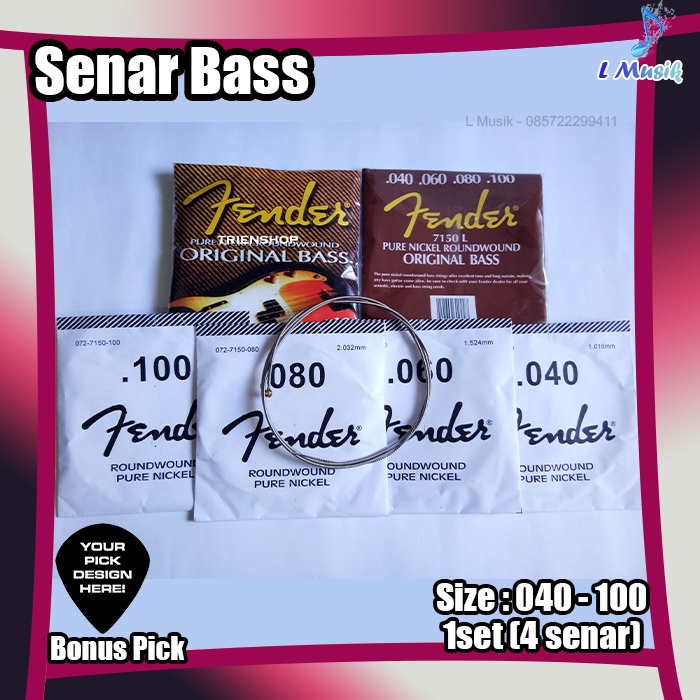 SENAR BASS FENDER PURE NICKEL ROUNDWOUND - ORIGINAL SENAR BASS 4 STRINGS