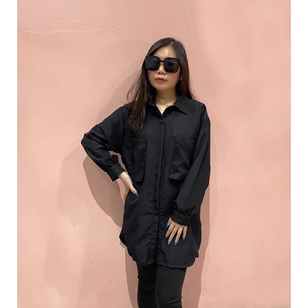 RD FASHION - Areum Korean Oversize XXL Shirt / KEMEJA POCKET OVERSIZE / Kemeja LENDERS / Blouse AULYS KOREAN OVERSIZE / niki shirt 2001