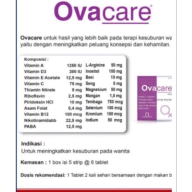 Ovacare dan Oligocare (1strip isi 6tablet)