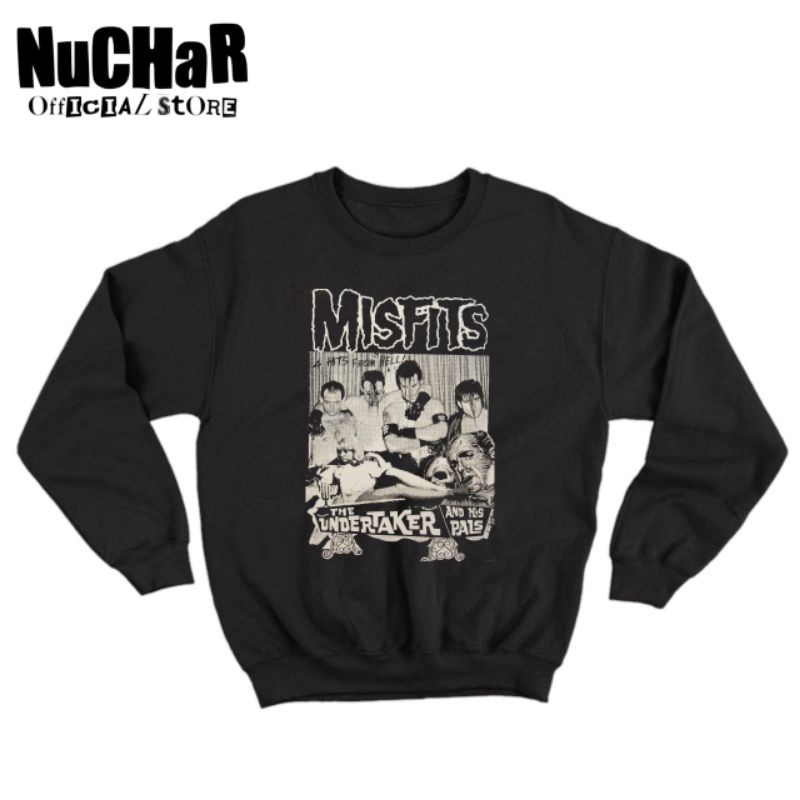 CREWNECK SWEATER MISFITS - BAND METAL ROCK  SWEATSHIRT JACKET - OVERSIZE HITAM JAKET PRIA WANITA DEW