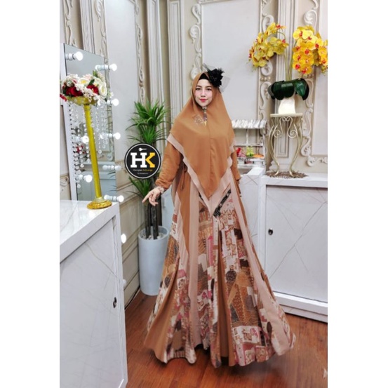 Aqifa Syar'i ORI by HK Dermawan / Gamis Set Syar’i / Gamis Pesta Mewah / Dress Muslimah Branded / Baju Syari Terbaru / Gamis Syari Mewah-2