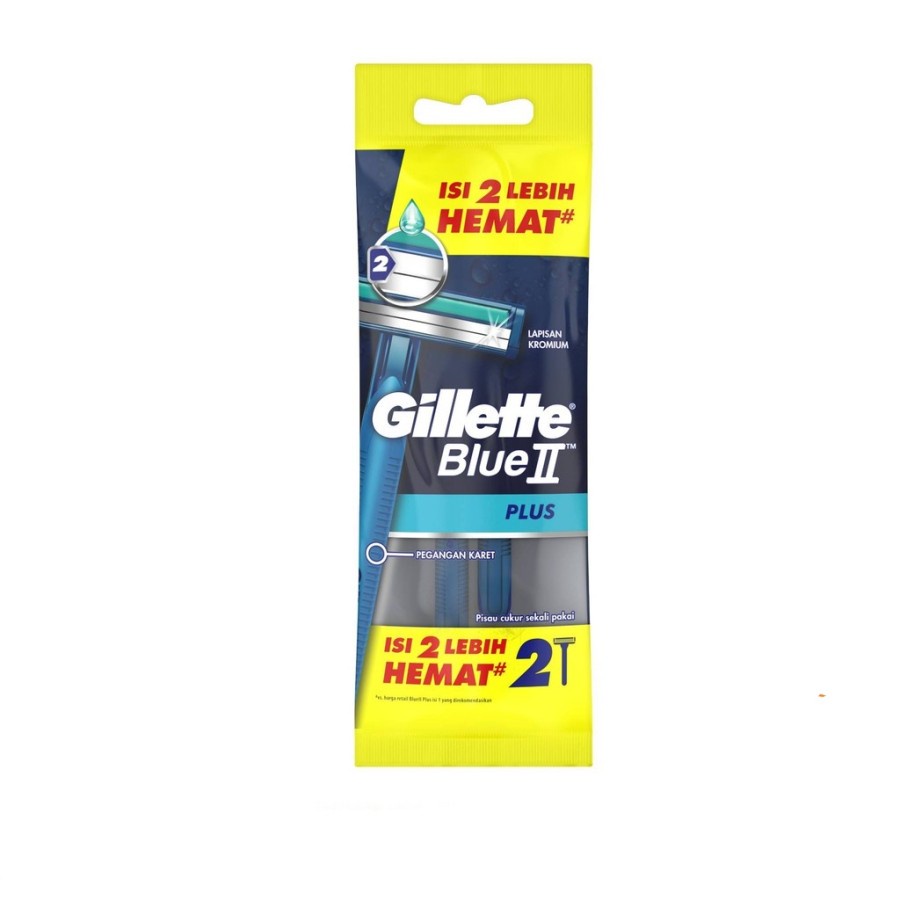 PISAU CUKUR SHAVER GILLETTE BLUE 2 ULTRAGRIP PLUS ISI 2 PENCUKUR KUMIS  2 MATA PISAU RAZOR GILETE BI