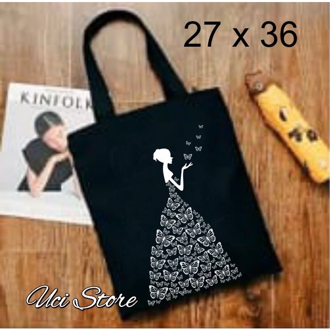 ( PAKAI RESLETING ) TAS TOTE BAG WANITA..SABLON KUAT &amp; RAPI ( TOKO UCI)
