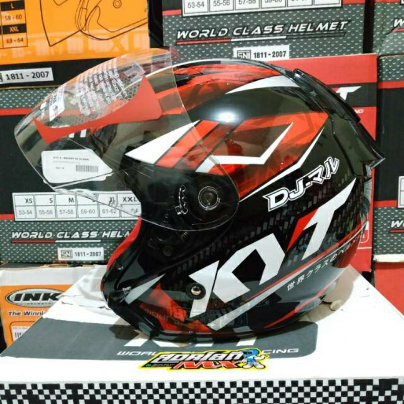 HELM KYT DJ MARU MOTIF 15 BLACK METALIK HELM KYT ORIGINAL