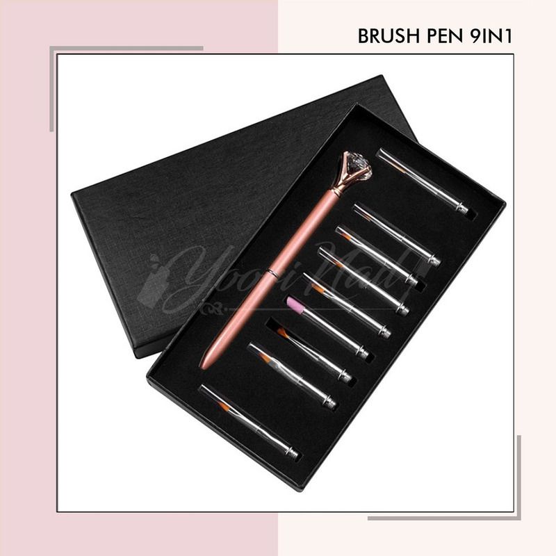 Brush pen 10in1 nail art brush kuas nails diamond kuas multifungsi gel acrylic painting brush nails