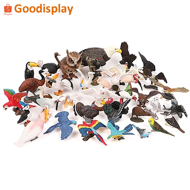 aneka mainan pajangan miniatur hewan binatang figur animal burung bird peacock owl eagle penguin