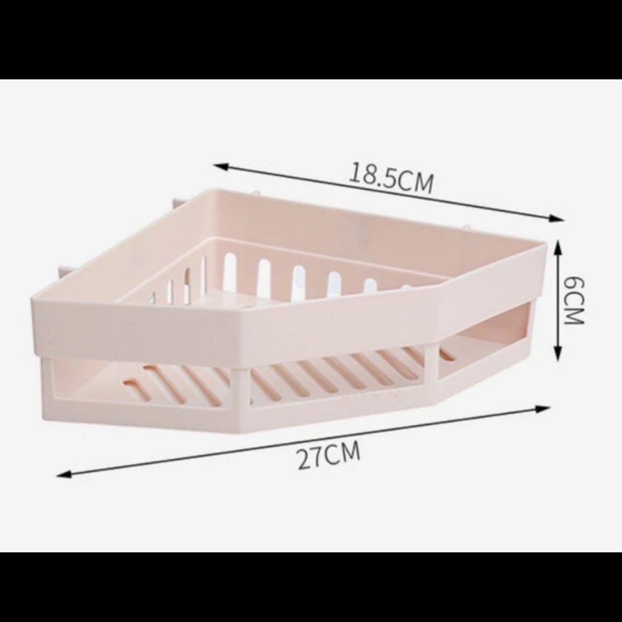 Rak Sudut Minimalis Tempel Kamar Mandi Toilet Dapur Segitiga Plastik