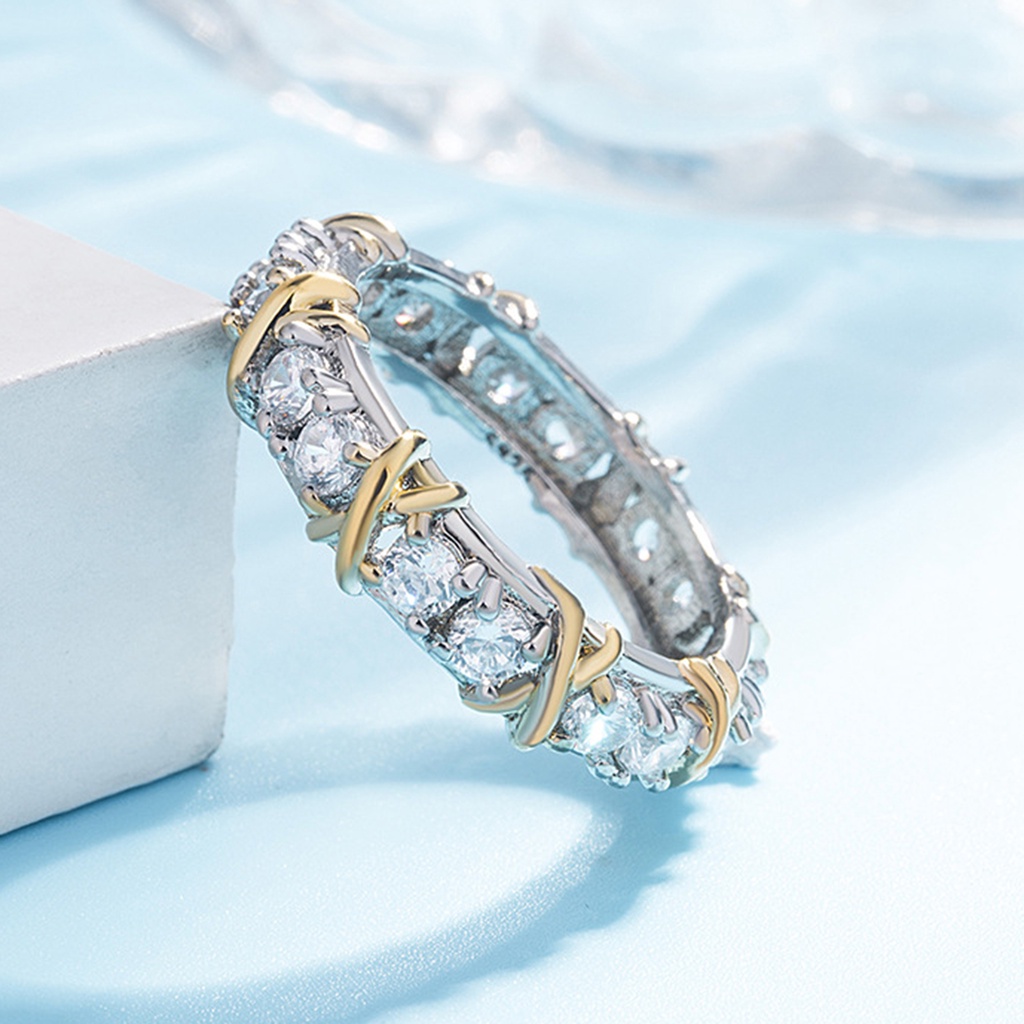 Hu Hu Hu Hu Hu Alat Bantu Pasang Kacamata♡ Cincin Lapis Platinum Model X Dengan Berlian Imitasi Untuk Wanita