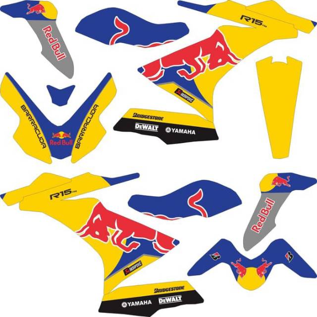 Sticker R15 v.3 2017 Dullbody Red Bull