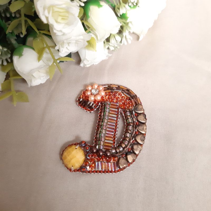 Poes Craft Bros Payet Huruf D E F Inisial Nama HIjab Souvenir