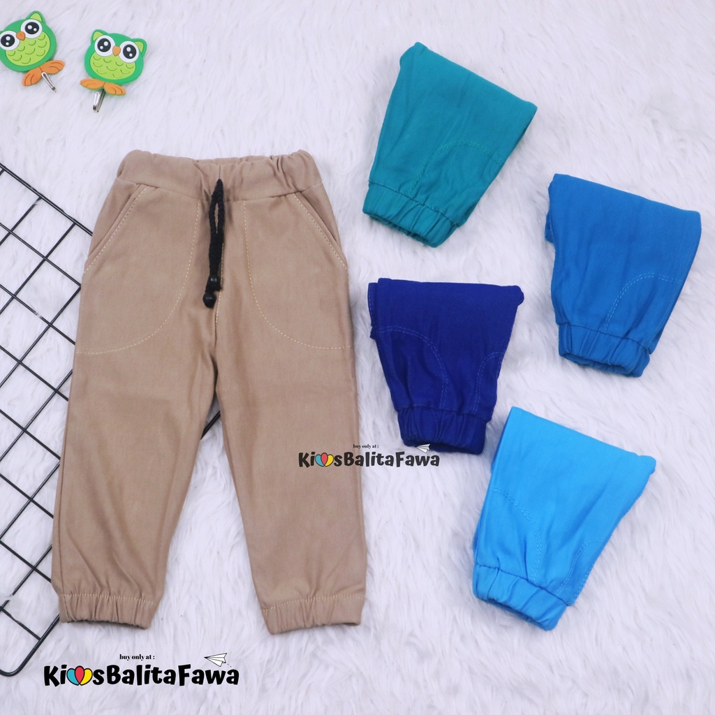 Jogger Pants Uk Bayi-9 Tahun / Celana Murah Panjang Semi Jeans Pants Baby Anak Laki Perempuan Polos