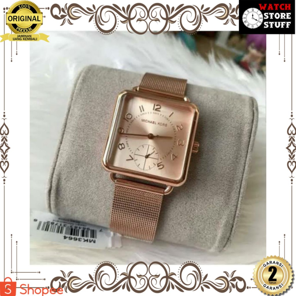 JAM TANGAN PRIA WANITA | RANTAI | KULIT | KARET | MURAH | WANITA  MICHAEL KORS MK3664 STEEL ROSEGOLD