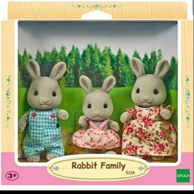 Sylvanian Family Rabbit Grey Rare