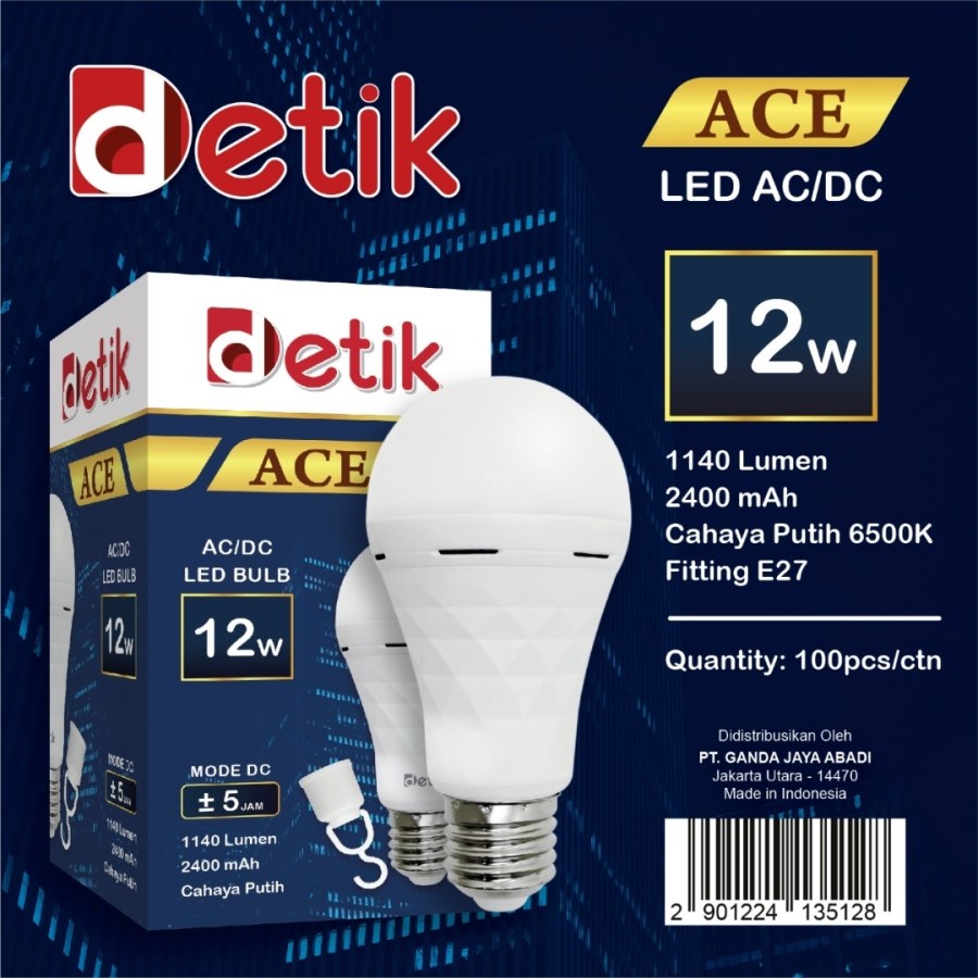 Detik ACE Lampu LED Emergency Led Magic Genius 9Watt / 12 Watt / 18w