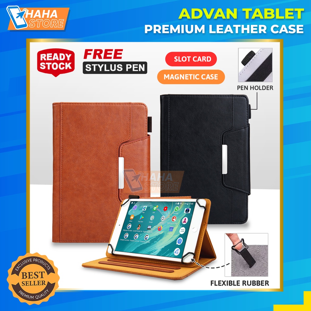 Advan Tablet 7 8 9 10 inch Flip Case Casing Leather Bookcover Stand Universal Kesing Untuk Advan Tab