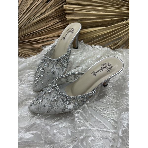 sepatu Rafaizoutfit sepatu wanita sepatu wedding sintya silver 7cm lancip