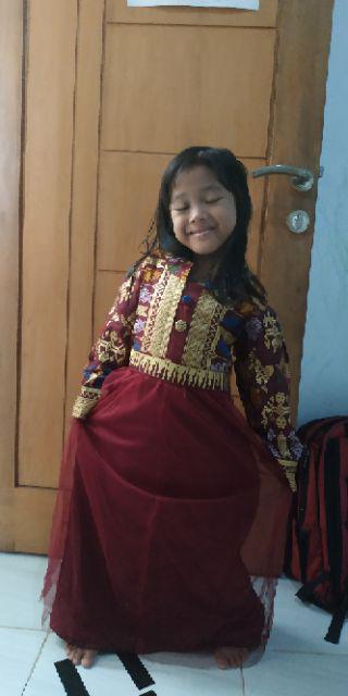 Qnunbatik Gamis Batik Anak Perempuan Muslim Jodha Prodo