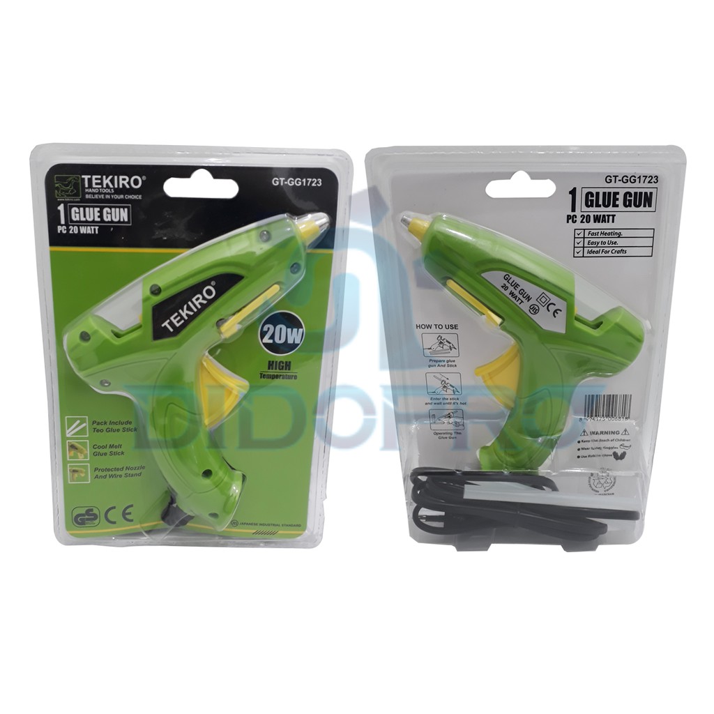 Tekiro Alat Tembakan Lilin Stick Glue Gun 20 Watt + Bonus 2 Batang Lem
