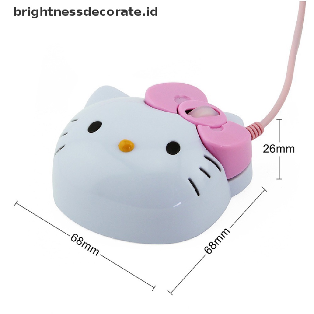 Hello Kitty Mouse Gaming Optical 3d Dengan Kabel Usb 2.0 Warna Pink