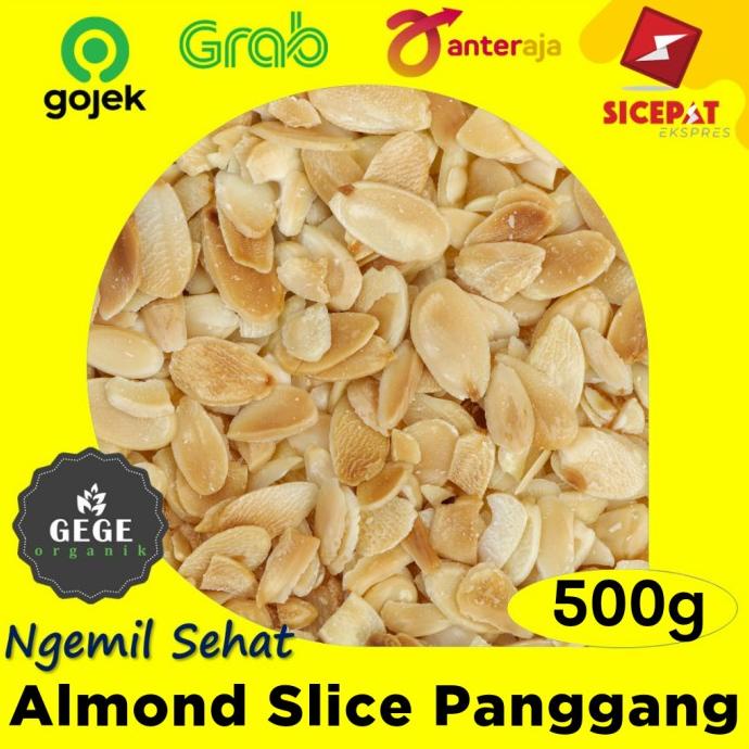 

500gr Kacang Almond Slice panggang oven roasted plain tawar