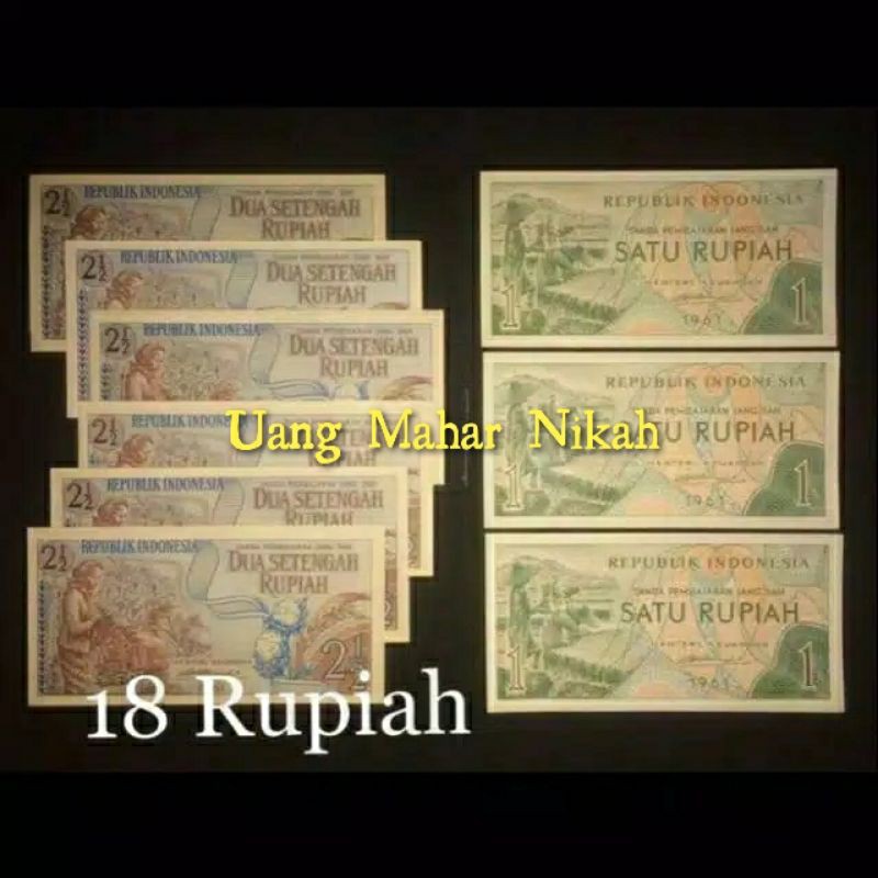 Mahar 18 Rupiah / Uang Kuno Indonesia / Uang mahar Murah