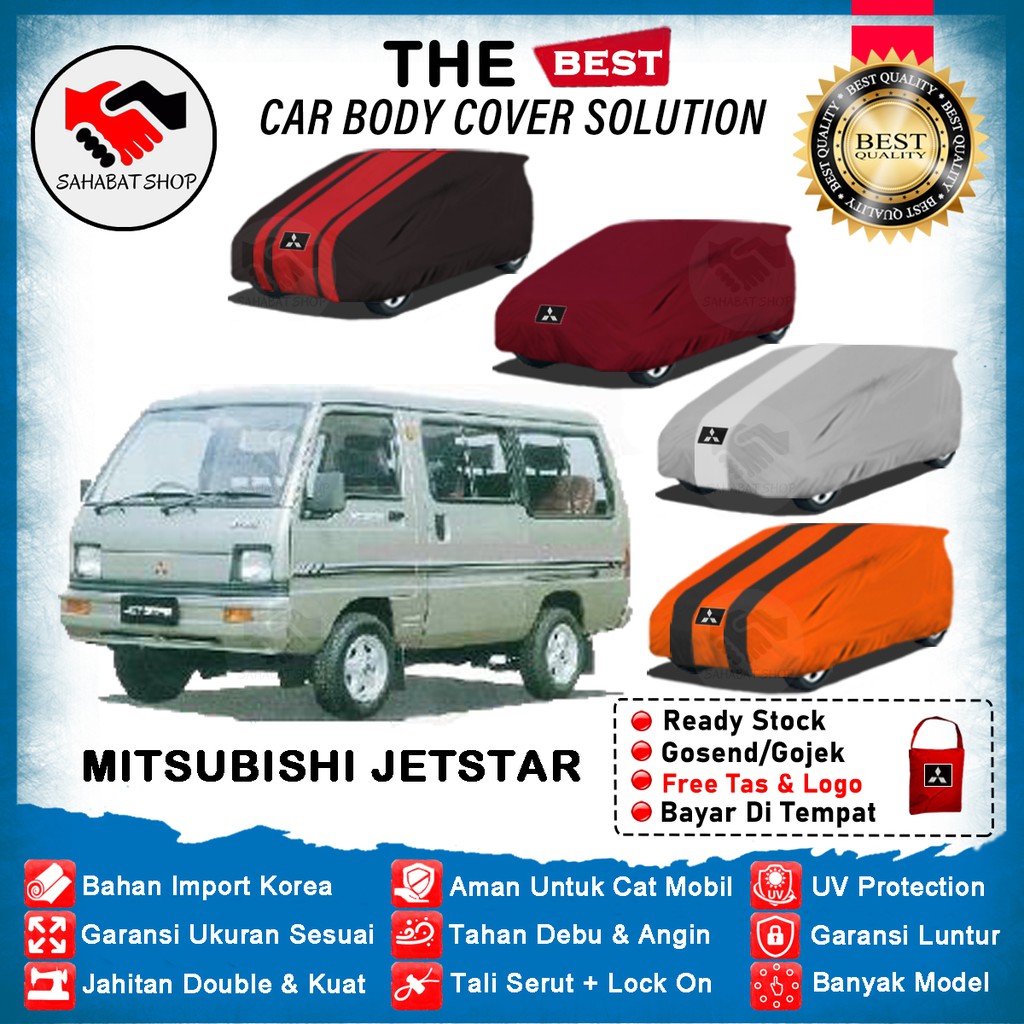 Sahabat Body Cover Mobil Jetstar / Sarung Penutup Mitsubishi Jetstar Minibus Outdoor 1986 1987 1988 1989 1990 / Selimut Tutup Mantel Kerudung Pelindung Kelambu Mantol Kerodong Pembungkus Terpal Jas Hujan Mobil Jetstar Waterproof Anti Air Model Biru