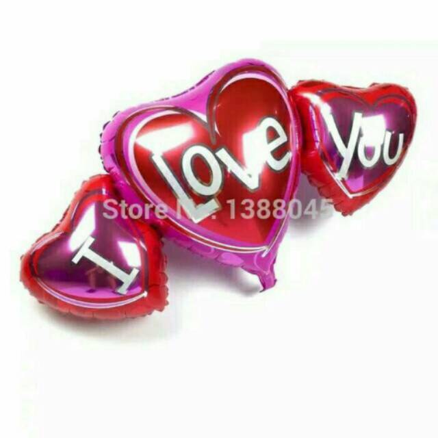 BALON FOIL I LOVE YOU HEARTS 2