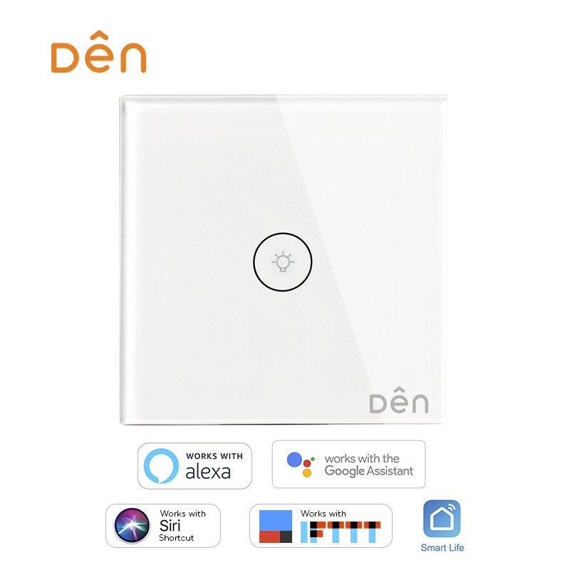 

DEN Smart Home WiFi Touch Wall Switch 1-gang for Home Automation (Alexa/Google Home/Smart Life)