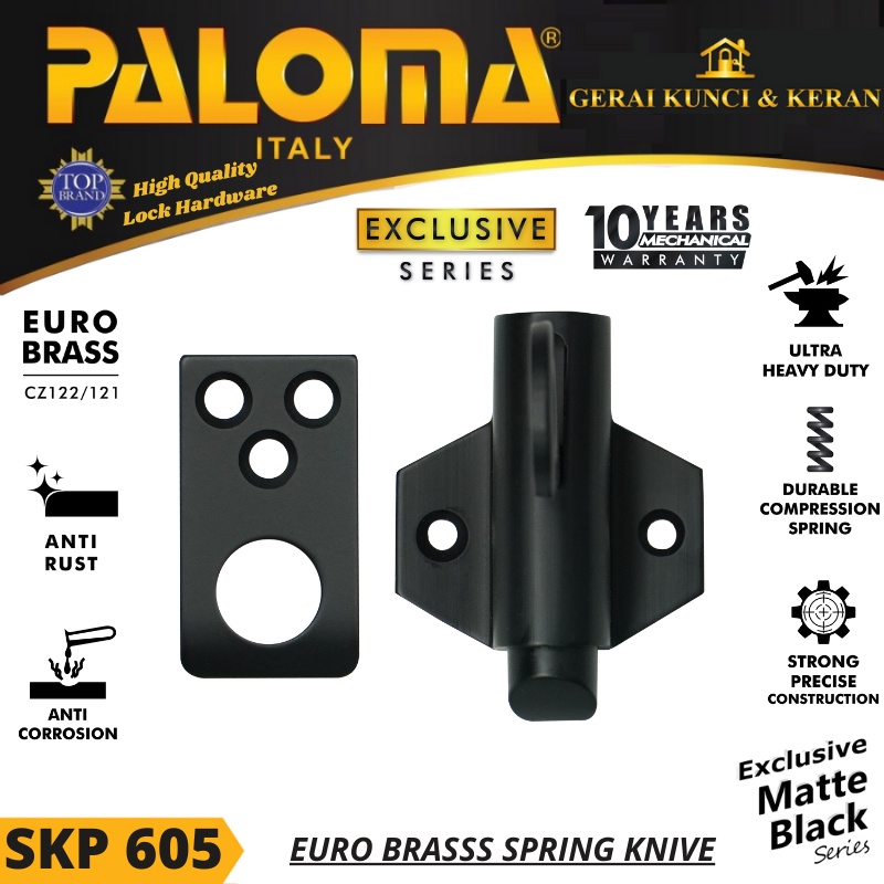 PALOMA SKP 605 SPRING KNIVE KUNCI PENGAMAN JENDELA HITAM MATTE BLACK