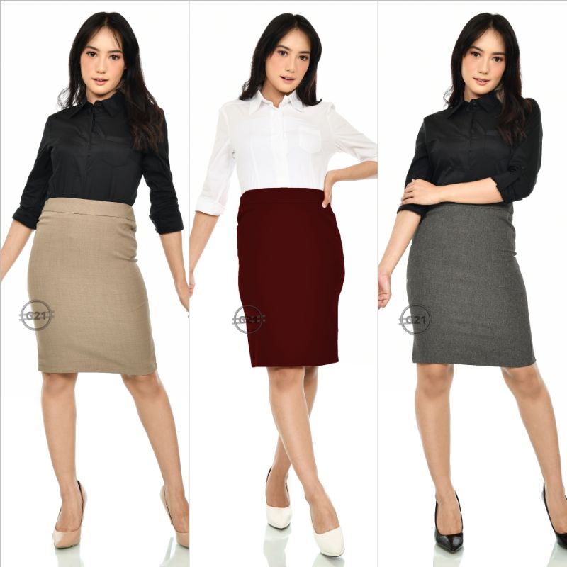 Rok Kerja Kantor Pendek Span Pencil Hitam Dan Warna Wanita Bahan Dasar Formal Import High Premium Quality Androk Sepan Pensil Formal Warna Hitam Pendek Wanita