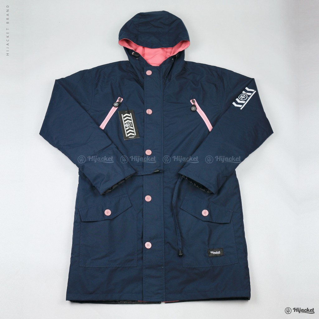 Hijacket Original Montix Jaket Muslimah Hijaket Jaket Parka Jaket Parasut Wanita Muslimah-NAVY