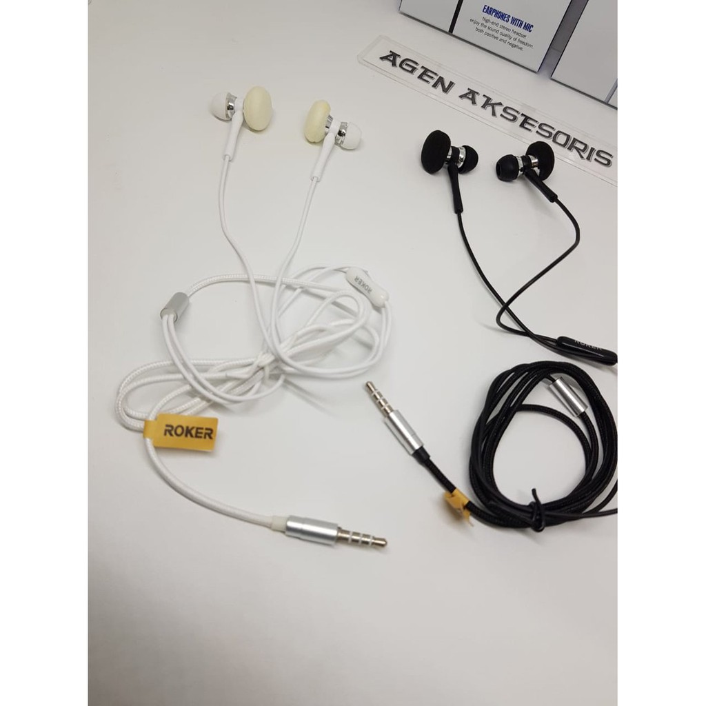 Handsfree ROKER Double Shot RK33K Headset 2 BIG BASS In Ear Earphones
