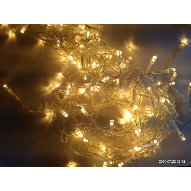 [DSP-9122] 3M LED LAMPU NATAL TIRAI T-201 IP44 6 WATT AC 220V PUTIH KEKUNINGAN 100 LED