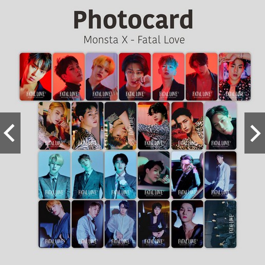 Photocard Monsta X   ll NO LIMIT ll Fatal Love