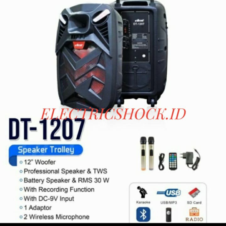 SPEAKER PORTABLE DAT DT 1207 / DT1207 12 INCH BLUETOOTH KARAOKE