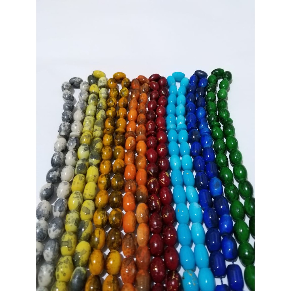 SRS (COD YES) GROSIR 5 PCS Tasbih Tasbeh Batu 33 Butir Oleh Oleh Haji Umroh Souvenir - Warna Acak