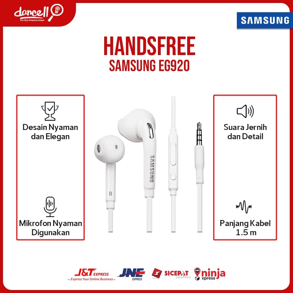 HEADSET SAMSUNG EG920 HF SS ORIGINAL EARPHONE STREO HANDSFREE SAMSUNG EG920 DANCELL DC265