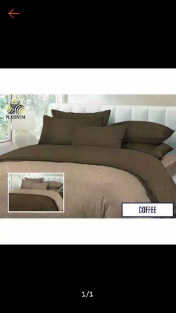 Bed Cover Set Emboss Mix 2 Warna Coffe T.30 Cm Uk.160 / 180 X 200