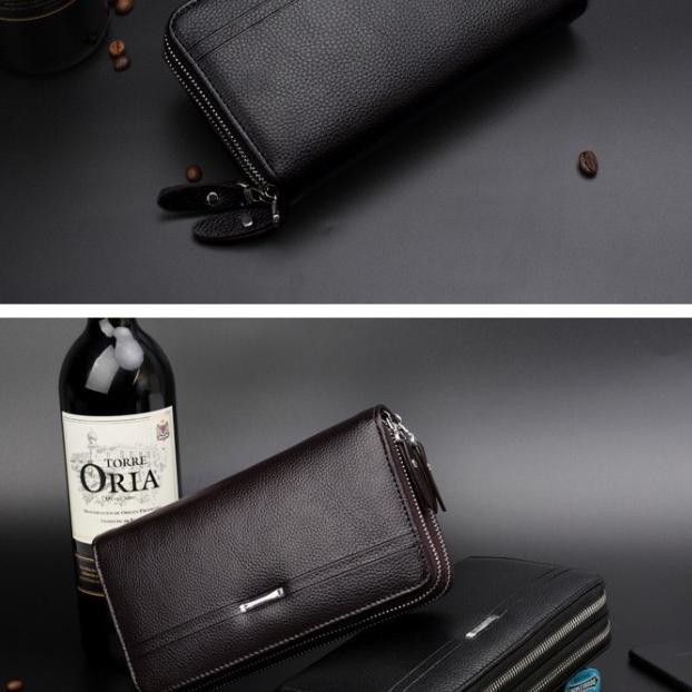 ➵ Dompet Pria Panjang Bahan Kulit PU Leather Premium Dompet Panjang Dompet Tebal Kulit Pria Wanita L
